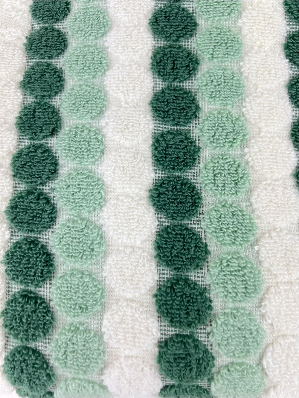 SOHO Living Bath Towels Green White Polka Dot & Stripe Soft Cotton 2 Pc NEW